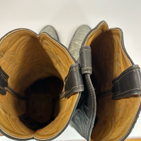 Men’s Justin Boots 8670 Natural Snake Skin Grey Leather Cowboy Boots Size 9 E - Picture 8 of 10